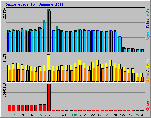 Daily usage for January 2022