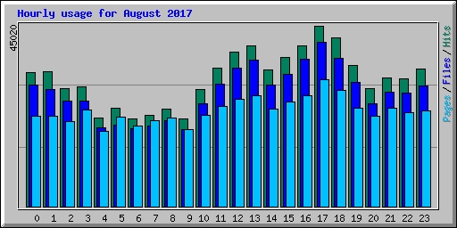 Hourly usage for August 2017